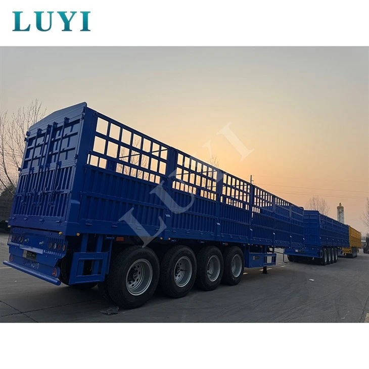 4-axle 60-ton Flatbed Semi-trailer, Bulk Cargo Transportation Fence-type Freight Trailer best